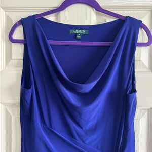Lauren Ralph Lauren Cowl Neck Dress in Cobalt